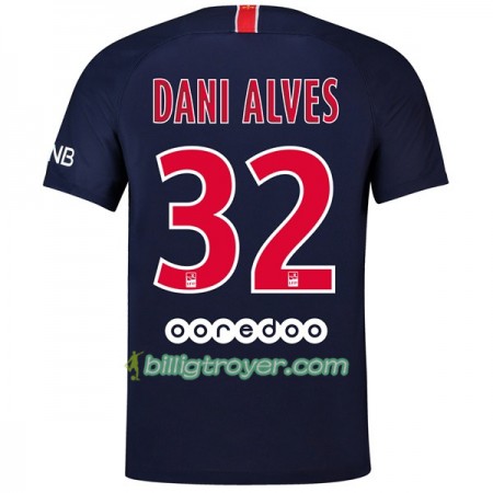 Billige Fotballdrakter Paris Saint-Germain Dani Alves 32 Hjemmedraktsett 2018/19 Kortermet